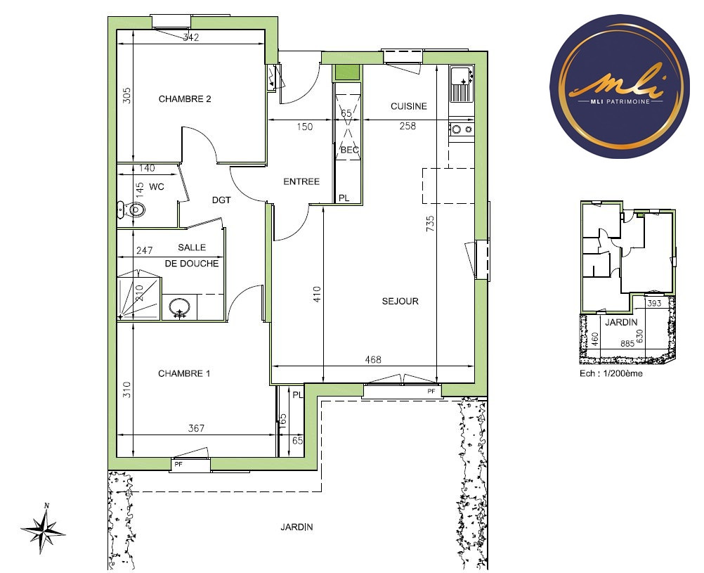 Pour habiter OU investir -Maison T3 (2 chambres) en résidence séniors Domitys avec jardin et stationnement